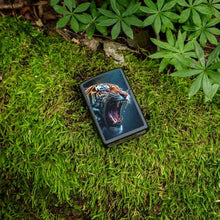 Load image into Gallery viewer, Zippo Lighter - Custom Engraved with Your Message for Tiger Roar Design Black Matte Pocket Lighter 46241
