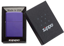 Load image into Gallery viewer, Zippo Lighter – Personalized Custom Message Engraved Windproof Classic Pocket Lighter Purple Matte

