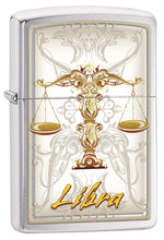Load image into Gallery viewer, Zippo Lighter - Personalized Custom Message Engraved Windproof Astrological Sign Zodiac Lighter Brushed Chrome
