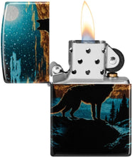 Load image into Gallery viewer, Zippo - Customized Message on Moonlight Wolf 540 Tumbled Chrome Pocket 46252
