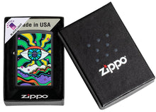 Load image into Gallery viewer, Zippo Lighter - Personalized Customize Message Engrave on Backside for Black Light Design Eye Design 49699
