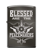 Load image into Gallery viewer, Zippo Lighter-Blessed are Peacemaker La Black Ice Windproof Lighter #Z5514
