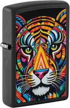 Load image into Gallery viewer, Zippo Lighter - Customized Message on Tiger Stripes Black Matte Pocket 46235
