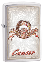 Load image into Gallery viewer, Zippo Lighter - Personalized Custom Message Engraved Windproof Astrological Sign Zodiac Lighter Brushed Chrome
