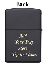 Load image into Gallery viewer, Zippo Lighter- Personalized Engrave Buck Deer Outdoor Black Matte Z397
