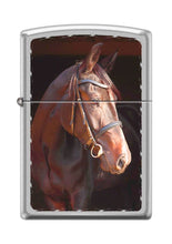 Load image into Gallery viewer, Zippo Lighter- Personalized Message Engrave for Brown Horse Satin Chrome #Z5091

