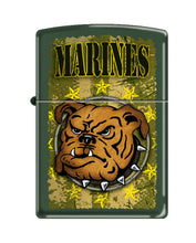 Load image into Gallery viewer, Zippo Lighter -for USMC Bulldog Stars Grunge Background Green Matte Windproof Lighter #Z5354
