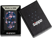 Load image into Gallery viewer, Zippo Flamingo Skull Design Black Matte Pocket Lighter
