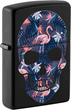 Load image into Gallery viewer, Zippo Flamingo Skull Design Black Matte Pocket Lighter
