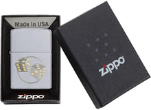 Load image into Gallery viewer, Zippo Dice Pocket Lighter, Satin Chrome
