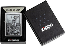 Load image into Gallery viewer, Zippo Medieval Woman Warrior Street Chrome Pocket Lighter
