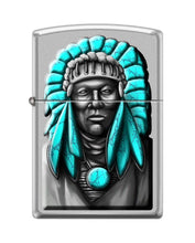 Load image into Gallery viewer, Zippo Lighter-Indian Chief Satin Chrome Windproof Lighter #Z5409
