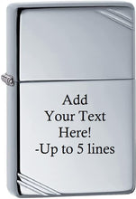 Load image into Gallery viewer, Zippo Lighter - Personalized Custom Message Engrave Chrome Windproof Lighter Vintage High Polish 260
