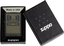 Load image into Gallery viewer, Zippo Vintage TV Design Black Matte Pocket Lighter
