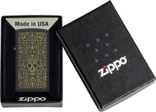 Load image into Gallery viewer, Zippo Skull Filigree Design Slim Black Matte Pocket Lighter
