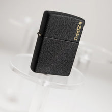 Load image into Gallery viewer, Zippo Lighter - Customized Message on Classic Black Crackle Logo Pocket 236ZL
