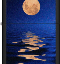 Load image into Gallery viewer, Zippo Full Moon Black Light Design Black Matte Pocket Lighter
