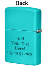 Load image into Gallery viewer, Zippo Lighter- Personalized Engrave for Chevy Chevrolet Flat Turquoise #48399
