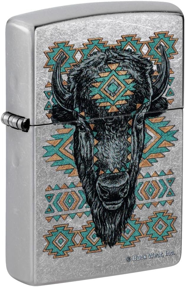 Zippo Customized Message ond for Buck Wear Southwest Bison Street Chrome 46422