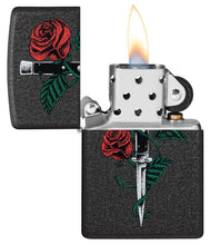 Load image into Gallery viewer, Zippo Lighter- Personalized Blossoms Flower Power Rose and Dagger Tattoo 49778
