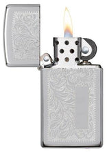 Load image into Gallery viewer, Zippo Lighter - Personalized Customize Message Engrave on Slim Size Windproof Lighter (Chrome Venetian) #1652

