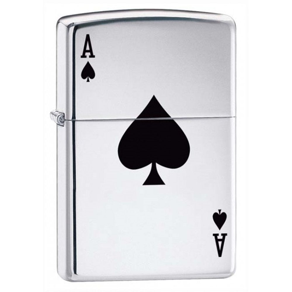Zippo - Customized Message Back Ace of Spades Zippo Windproof (Lucky Ace) #24011