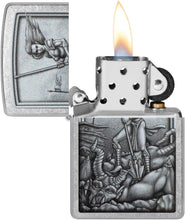 Load image into Gallery viewer, Zippo Medieval Woman Warrior Street Chrome Pocket Lighter
