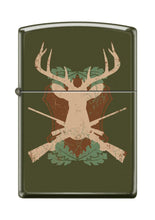 Load image into Gallery viewer, Zippo Lighter- Personalized Engrave for Deer and Guns Hunting Green Matte Z5230
