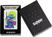 Load image into Gallery viewer, Zippo Wild West Skeleton Design White Matte Pocket Lighter
