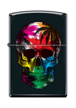 Load image into Gallery viewer, Zippo Lighter- Palm Tree Skull Paint Design Black Matte Windproof Lighter #Z5180
