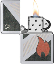 Load image into Gallery viewer, Zippo 32 Flame Design Vintage High Polish Chrome Pocket Lighter

