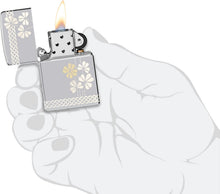 Load image into Gallery viewer, Zippo Laser 360° Clover Design High Polish Chrome Pocklet Lighter
