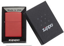 Load image into Gallery viewer, Zippo Lighter – Personalized Custom Message Engraved Windproof Classic Pocket Lighter Red Matte

