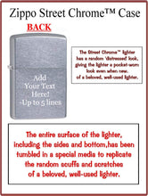 Load image into Gallery viewer, Zippo Lighter- Personalized Message for Viking Helmet Axe Street Chrome #Z5137
