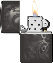 Load image into Gallery viewer, Zippo Gas Mask Design High Polish Black Pocket Lighter
