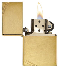Load image into Gallery viewer, Zippo Lighter - Personalized Custom Message Engrave on Brass Windproof Lighter Vintage w/Slashes 240

