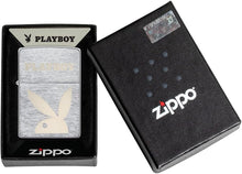 Load image into Gallery viewer, Zippo Playboy Rabbit Head Brushed Chrome Pocket Lighter
