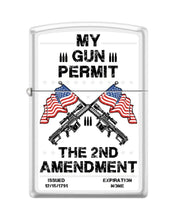 Load image into Gallery viewer, Zippo Lighter - 2A Constitution 2nd Amendment We The People My Permit #Z6001
