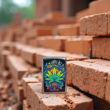 Load image into Gallery viewer, Zippo Lighter - Customized Message Captivating Weed Leaf - Street Chrome 46575
