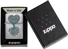 Load image into Gallery viewer, Zippo Lighter - Customize Message on Rooted in Love Brushed Chrome Pocket 46232
