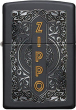 Load image into Gallery viewer, Zippo Logo Design Black Matte Pocket Lighter

