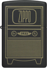Load image into Gallery viewer, Zippo Vintage TV Design Black Matte Pocket Lighter
