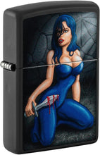 Load image into Gallery viewer, Zippo Woman Dagger Black Matte Pocket Lighter
