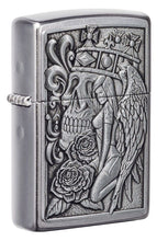 Load image into Gallery viewer, Zippo Lighter - Personalized Customize Message Engrave on Backside for Skull and Angel Emblem Design #49442
