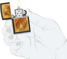 Load image into Gallery viewer, Zippo Flame and Dragon Black Matte Pocket Lighter
