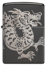 Load image into Gallery viewer, Zippo Lighter - Custom Engraved with Your Message for Lucky Dragon Design High Polish Black Pocket Lighter 46260
