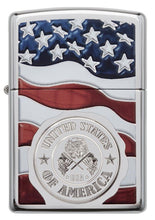 Load image into Gallery viewer, Zippo Lighter- Personalized Engrave Americana Eagle USA Flag Patriotic 29395
