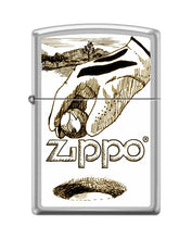 Load image into Gallery viewer, Zippo Lighter-Personalized Custom Message Engraved on Backside Golf Ball Zippo Satin Chrome Windproof Lighter #Z5404
