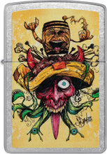 Load image into Gallery viewer, Zippo Sean Dietrich Devil Bull Design Street Chrome Pocket Lighter
