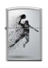 Load image into Gallery viewer, Zippo Lighter - Personalized Custom Message Engraved on Backside for Basketball Player Dunk Brushed Chrome #Z5189
